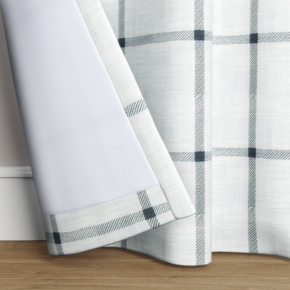 COPY - Threshold Blackout Window Curtain Panel Gray Stripe! 84x50” - Picture 5 of 7